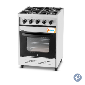 Cocina DANDA Modena 4 hornallas Acero Inoxidable Puerta de Vidrio C600MV