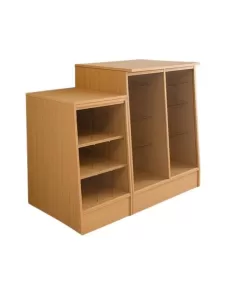 Alternative view of Vitrina mostrador madera con bajada y caramelera CUBO 1,40 m