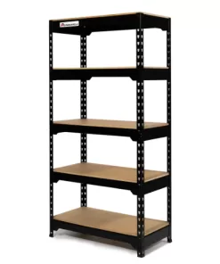 Estanteria rapi rack liviano MENGARELLI 910910 con 5 estantes de madera negro